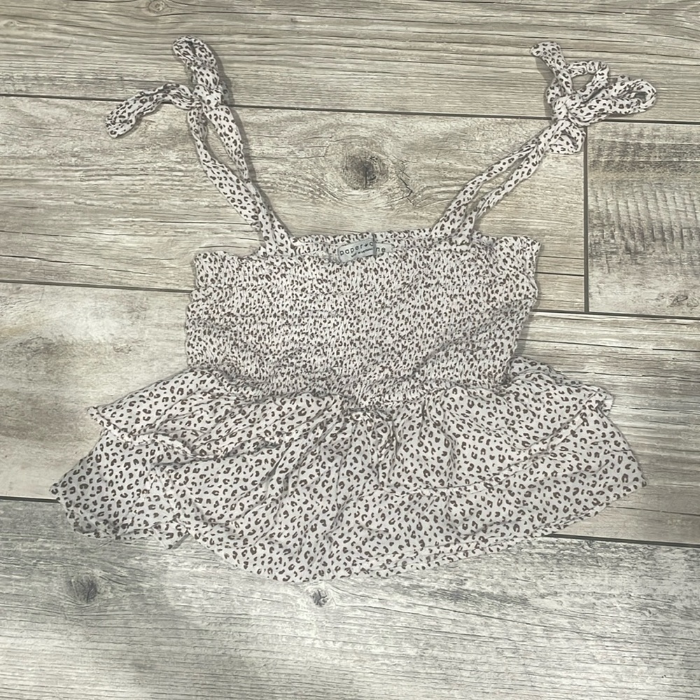 cheetah print flowy crop top